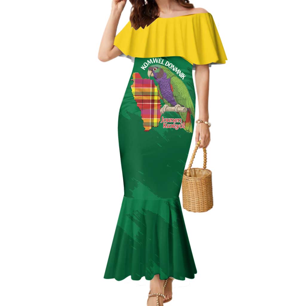 Personalized Komwel Donmnik Jounen Kweyol Family Matching Mermaid Dress and Hawaiian Shirt Dominica Creole Day Imperial Amazon - Wonder Print Shop