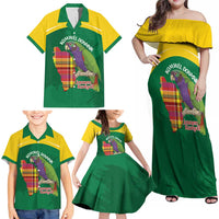 Personalized Komwel Donmnik Jounen Kweyol Family Matching Off Shoulder Maxi Dress and Hawaiian Shirt Dominica Creole Day Imperial Amazon - Wonder Print Shop