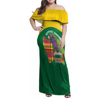 Personalized Komwel Donmnik Jounen Kweyol Family Matching Off Shoulder Maxi Dress and Hawaiian Shirt Dominica Creole Day Imperial Amazon - Wonder Print Shop