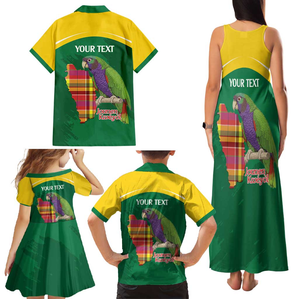 Personalized Komwel Donmnik Jounen Kweyol Family Matching Tank Maxi Dress and Hawaiian Shirt Dominica Creole Day Imperial Amazon - Wonder Print Shop