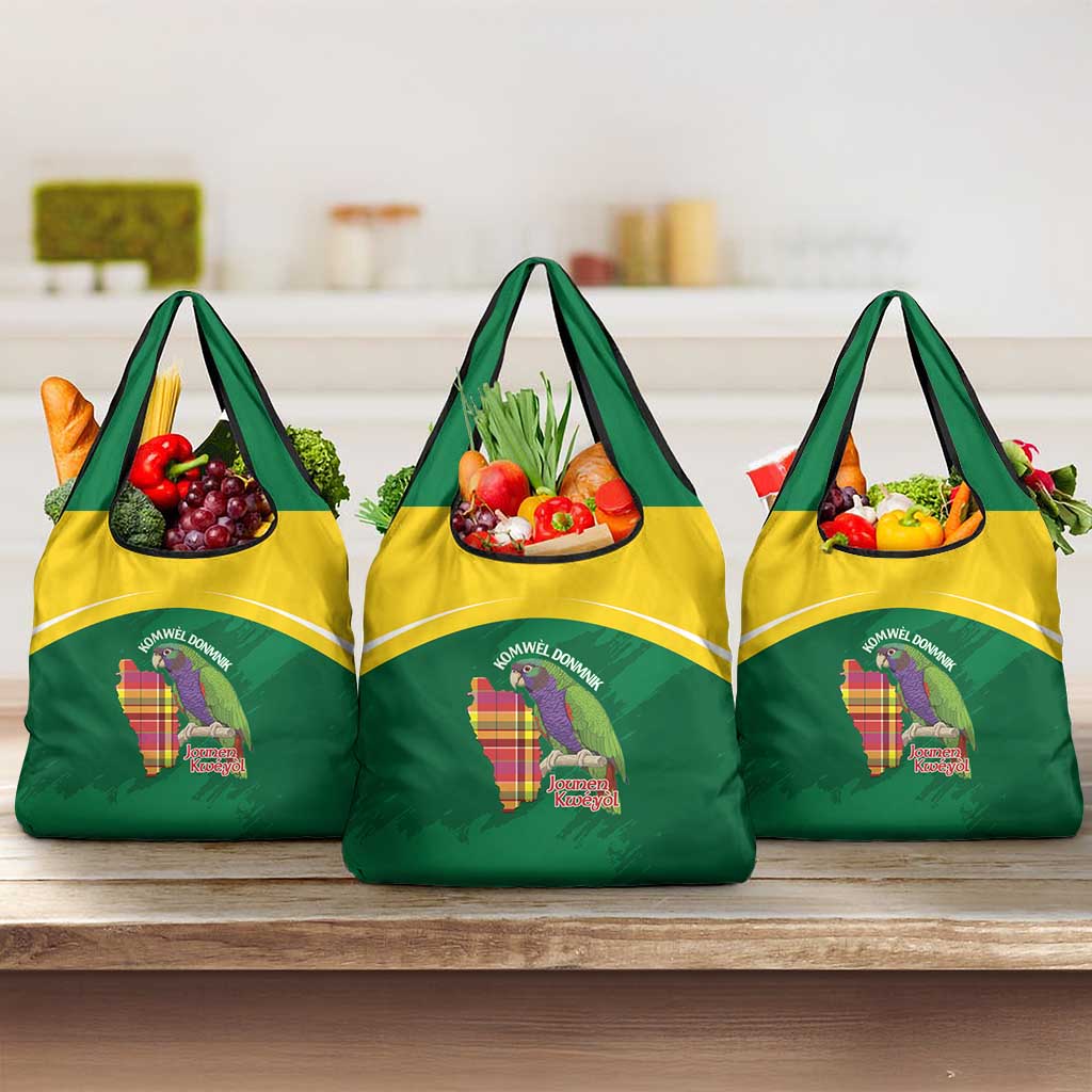 Komwel Donmnik Jounen Kweyol Grocery Bag Dominica Creole Day Imperial Amazon - Wonder Print Shop