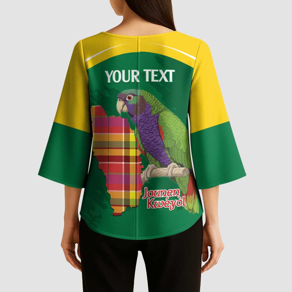 Personalized Komwel Donmnik Jounen Kweyol Kimono Sleeve Blouse Dominica Creole Day Imperial Amazon - Wonder Print Shop