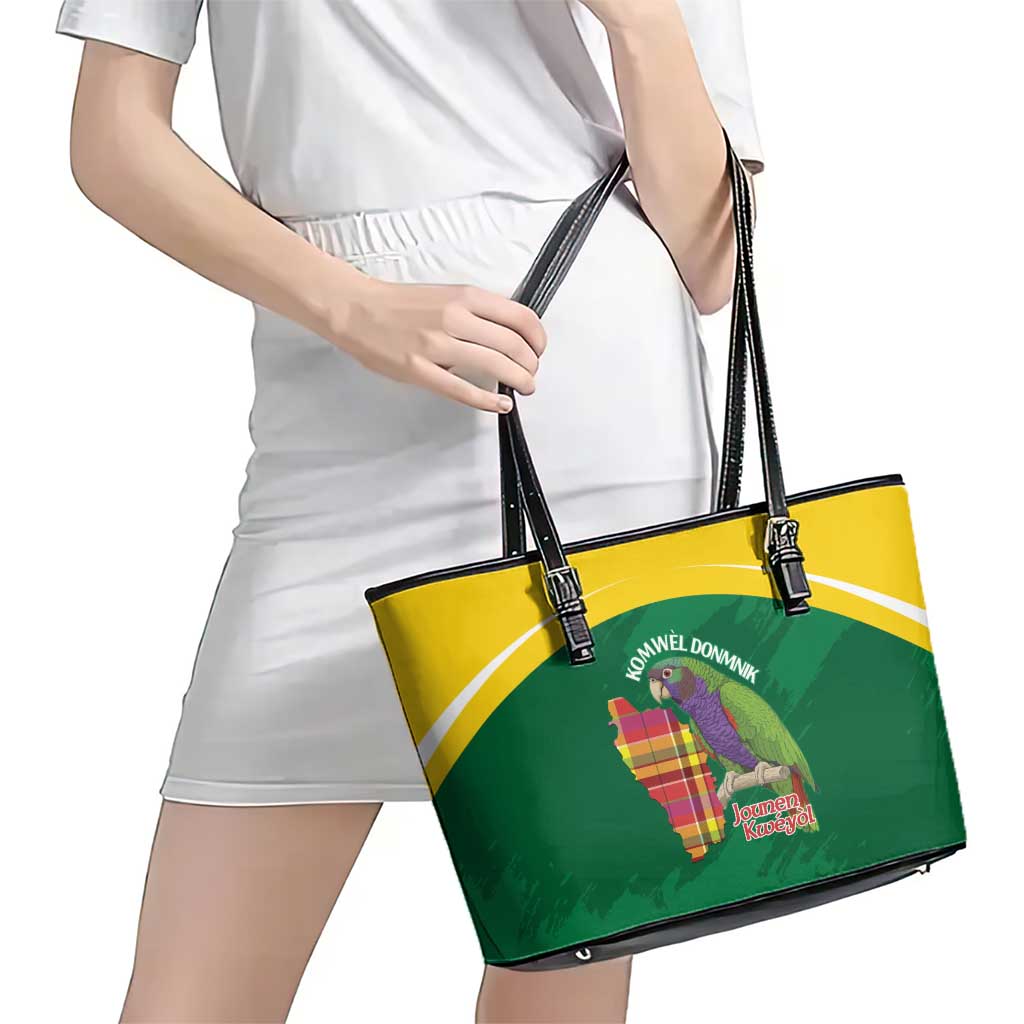 Komwel Donmnik Jounen Kweyol Leather Tote Bag Dominica Creole Day Imperial Amazon - Wonder Print Shop