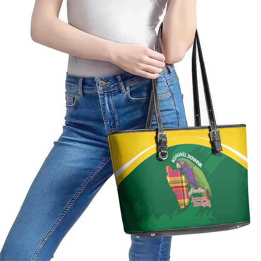 Komwel Donmnik Jounen Kweyol Leather Tote Bag Dominica Creole Day Imperial Amazon - Wonder Print Shop