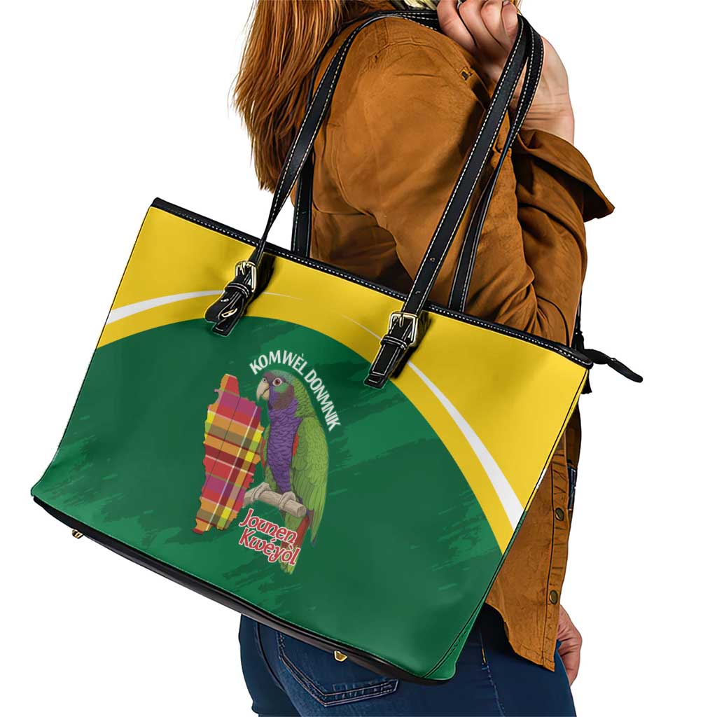 Komwel Donmnik Jounen Kweyol Leather Tote Bag Dominica Creole Day Imperial Amazon - Wonder Print Shop