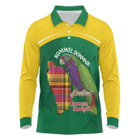 Personalized Komwel Donmnik Jounen Kweyol Long Sleeve Polo Shirt Dominica Creole Day Imperial Amazon - Wonder Print Shop