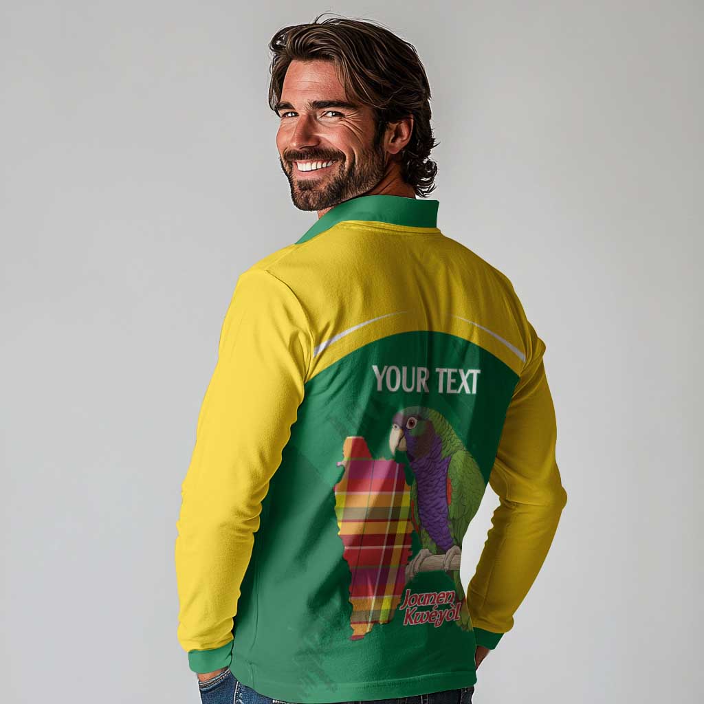 Personalized Komwel Donmnik Jounen Kweyol Long Sleeve Polo Shirt Dominica Creole Day Imperial Amazon - Wonder Print Shop