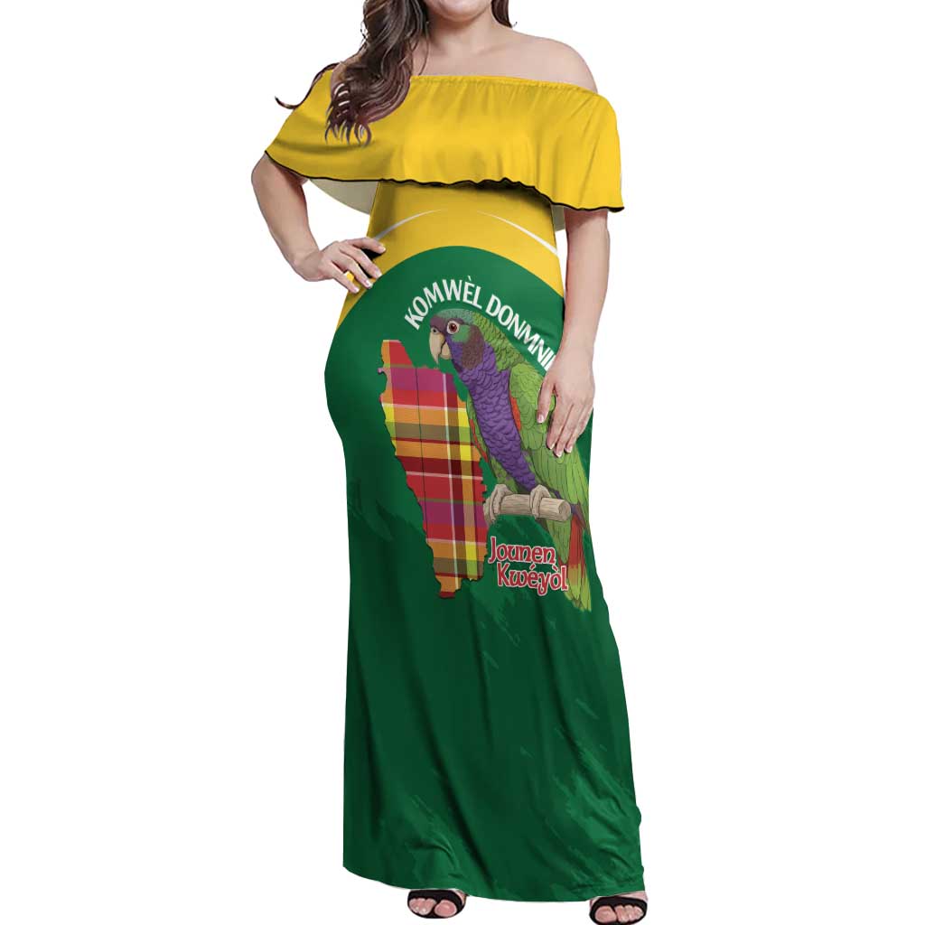 Personalized Komwel Donmnik Jounen Kweyol Off Shoulder Maxi Dress Dominica Creole Day Imperial Amazon - Wonder Print Shop