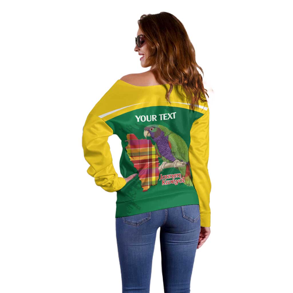 Personalized Komwel Donmnik Jounen Kweyol Off Shoulder Sweater Dominica Creole Day Imperial Amazon - Wonder Print Shop