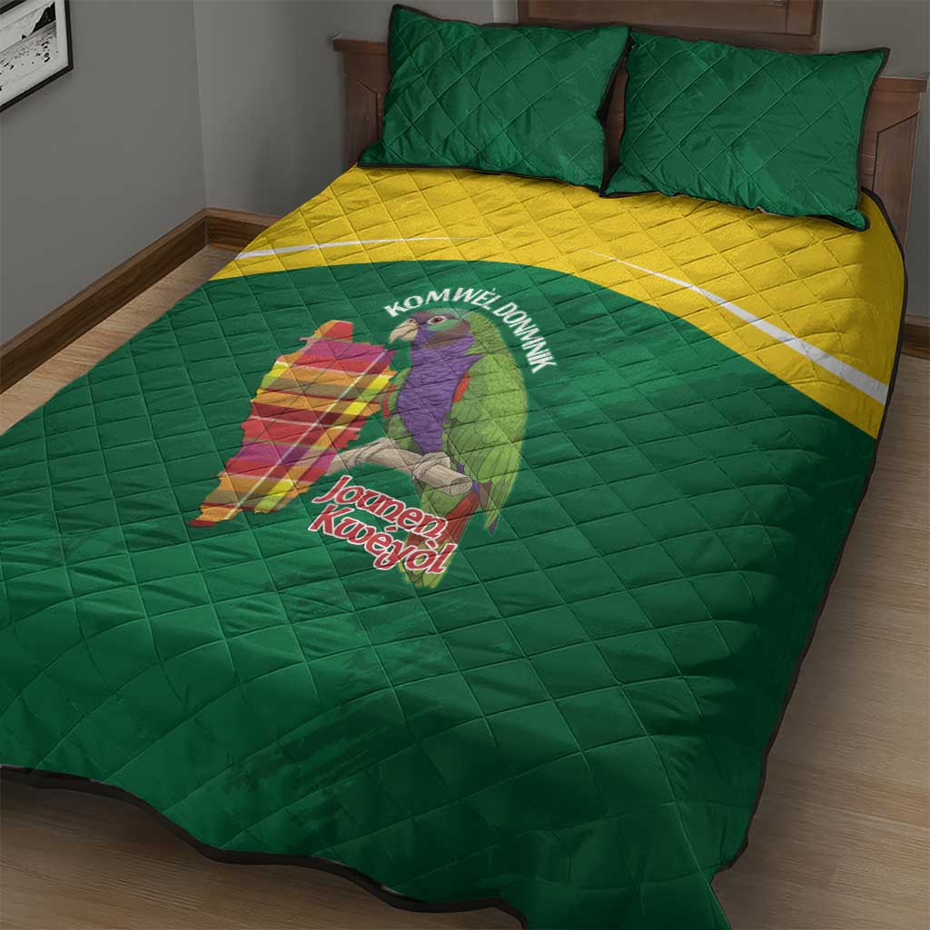 Komwel Donmnik Jounen Kweyol Quilt Bed Set Dominica Creole Day Imperial Amazon - Wonder Print Shop