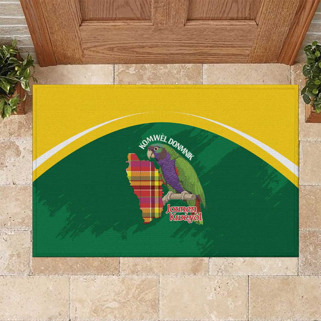 Komwel Donmnik Jounen Kweyol Rubber Doormat Dominica Creole Day Imperial Amazon - Wonder Print Shop