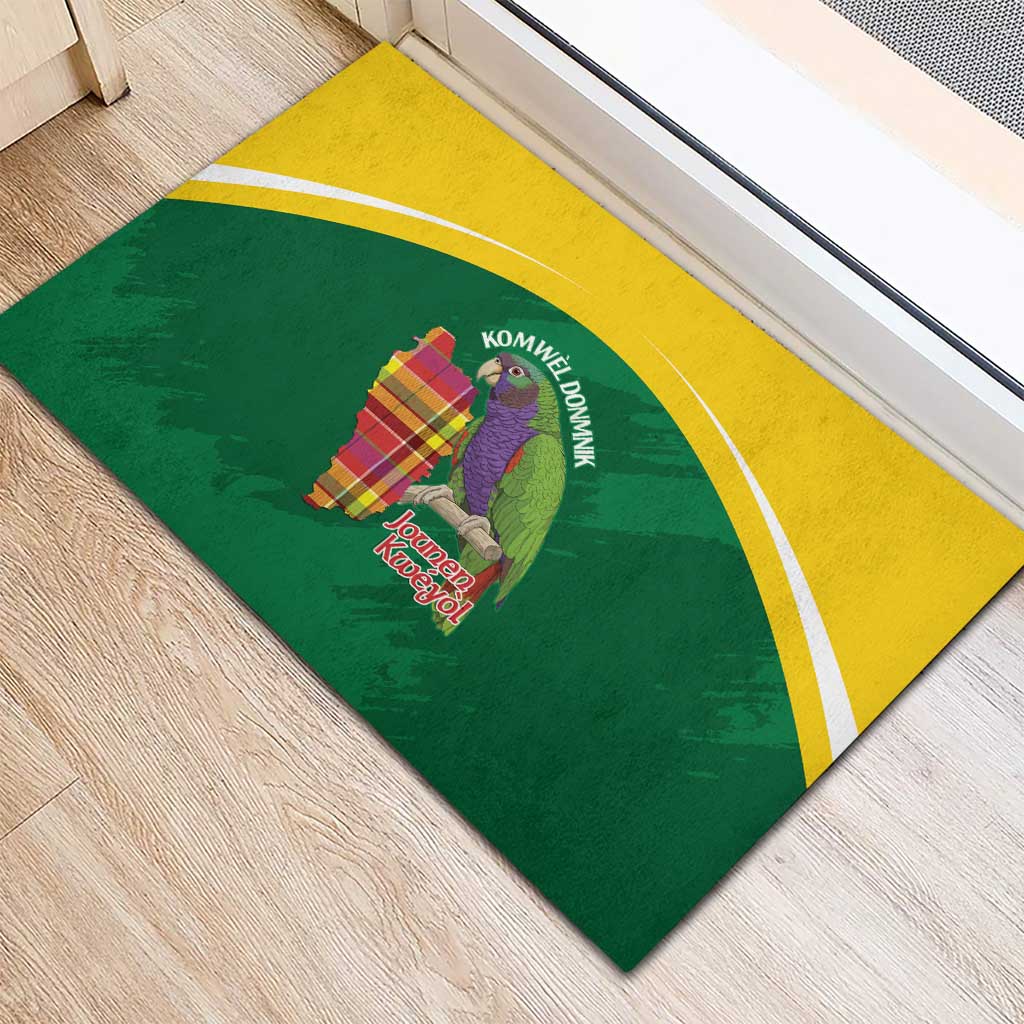Komwel Donmnik Jounen Kweyol Rubber Doormat Dominica Creole Day Imperial Amazon - Wonder Print Shop