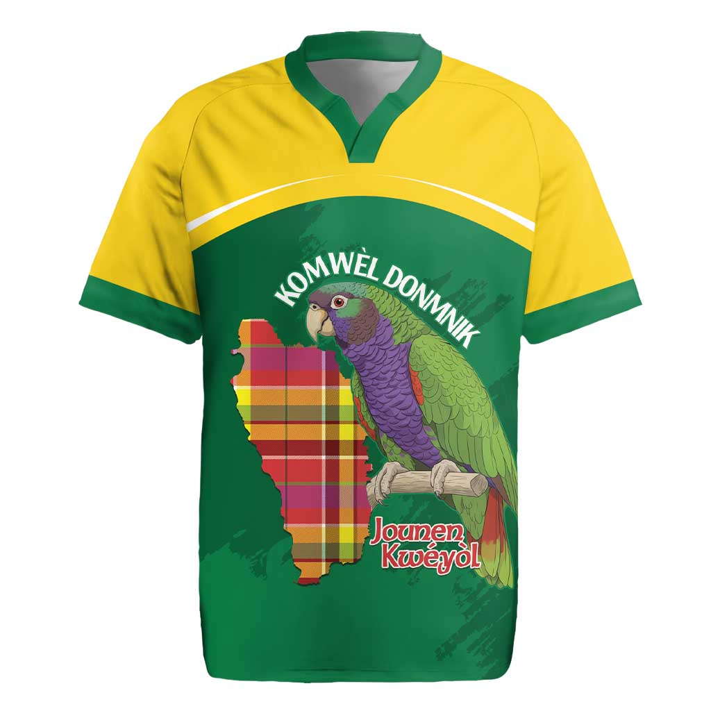 Personalized Komwel Donmnik Jounen Kweyol Rugby Jersey Dominica Creole Day Imperial Amazon - Wonder Print Shop