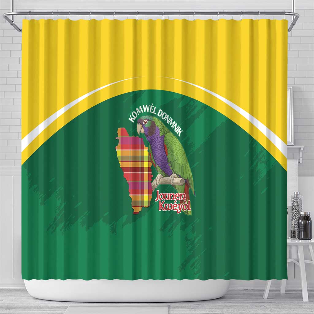 Komwel Donmnik Jounen Kweyol Shower Curtain Dominica Creole Day Imperial Amazon - Wonder Print Shop