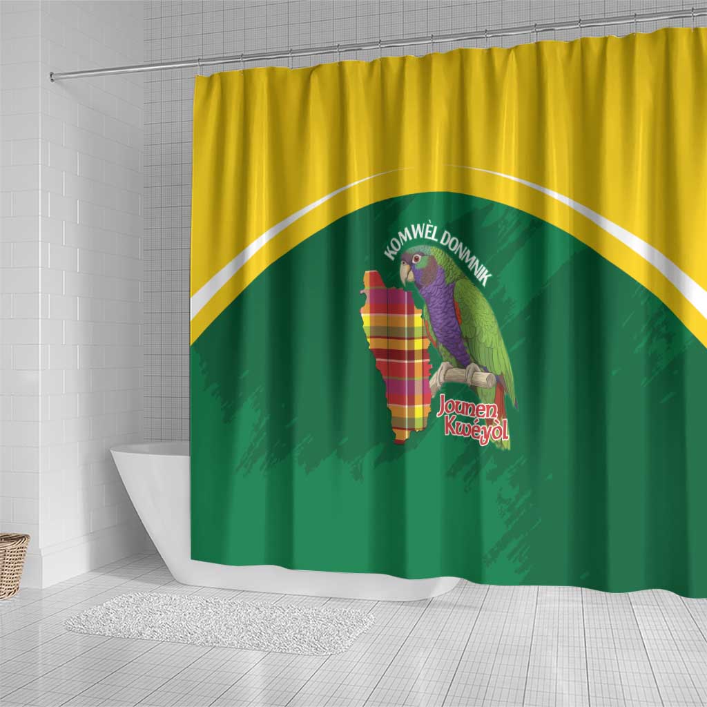 Komwel Donmnik Jounen Kweyol Shower Curtain Dominica Creole Day Imperial Amazon - Wonder Print Shop