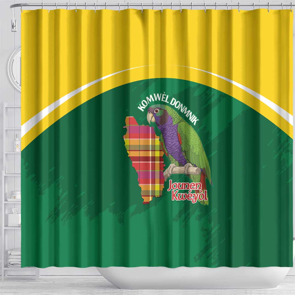 Komwel Donmnik Jounen Kweyol Shower Curtain Dominica Creole Day Imperial Amazon - Wonder Print Shop