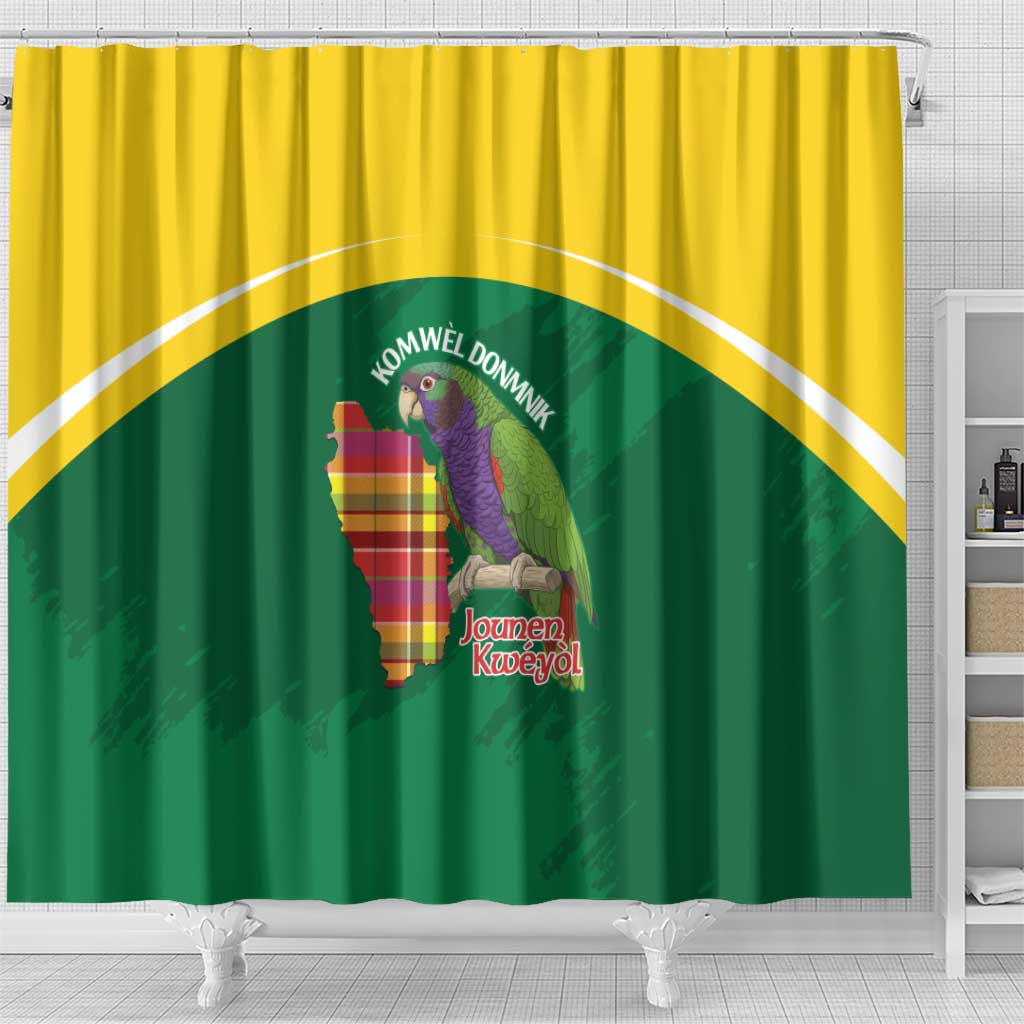 Komwel Donmnik Jounen Kweyol Shower Curtain Dominica Creole Day Imperial Amazon - Wonder Print Shop