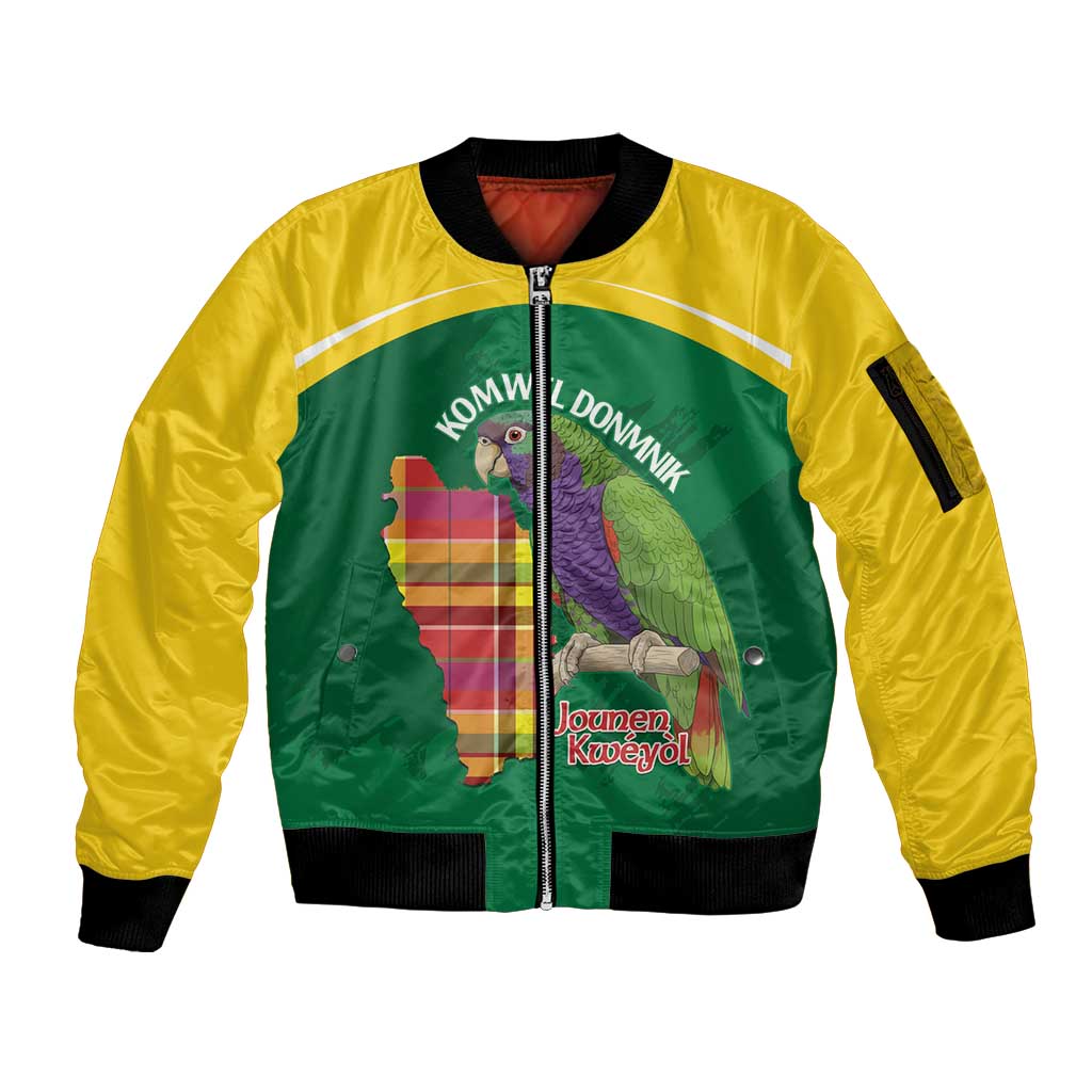Personalized Komwel Donmnik Jounen Kweyol Sleeve Zip Bomber Jacket Dominica Creole Day Imperial Amazon - Wonder Print Shop