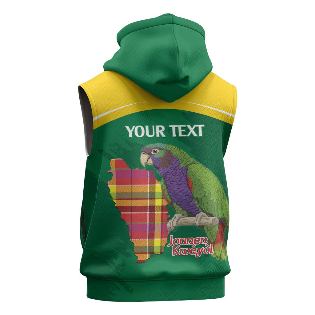 Personalized Komwel Donmnik Jounen Kweyol Sleeveless Hoodie Dominica Creole Day Imperial Amazon - Wonder Print Shop