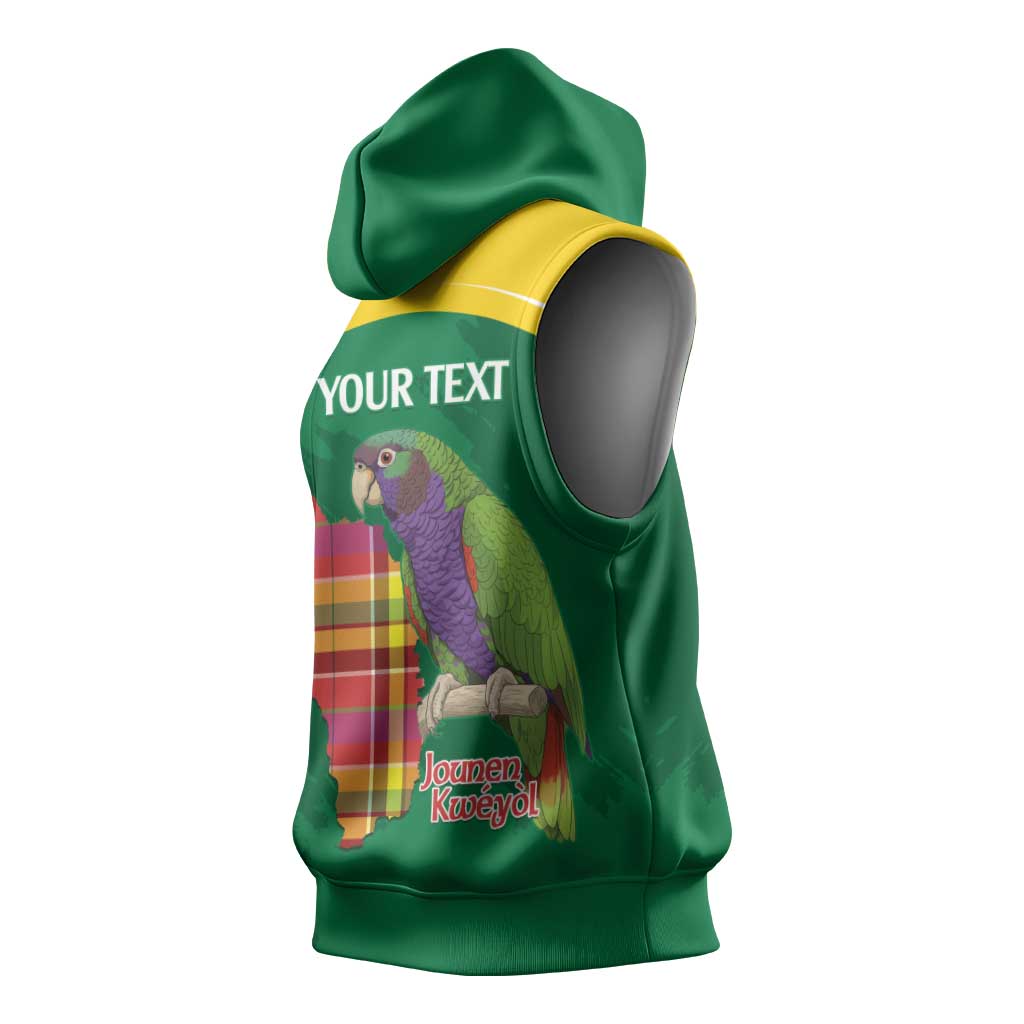 Personalized Komwel Donmnik Jounen Kweyol Sleeveless Hoodie Dominica Creole Day Imperial Amazon - Wonder Print Shop