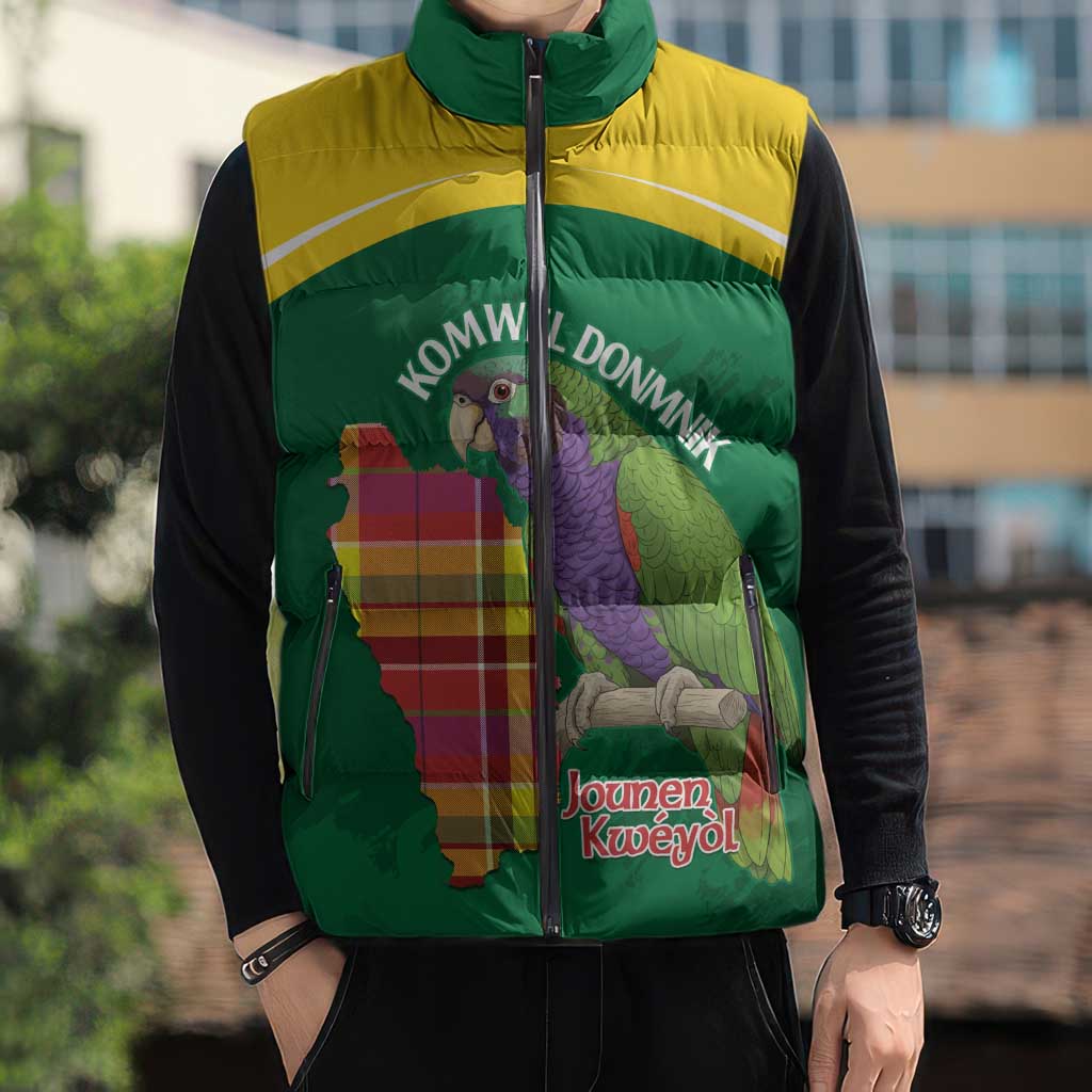 Personalized Komwel Donmnik Jounen Kweyol Sleeveless Puffer Jacket Dominica Creole Day Imperial Amazon - Wonder Print Shop