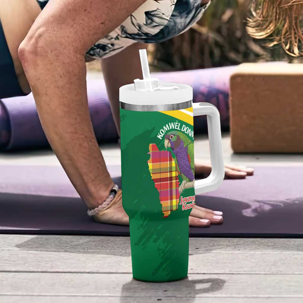 Personalized Komwel Donmnik Jounen Kweyol Tumbler With Handle Dominica Creole Day Imperial Amazon - Wonder Print Shop