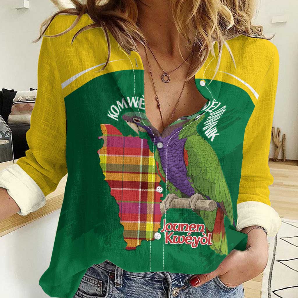 Personalized Komwel Donmnik Jounen Kweyol Women Casual Shirt Dominica Creole Day Imperial Amazon - Wonder Print Shop