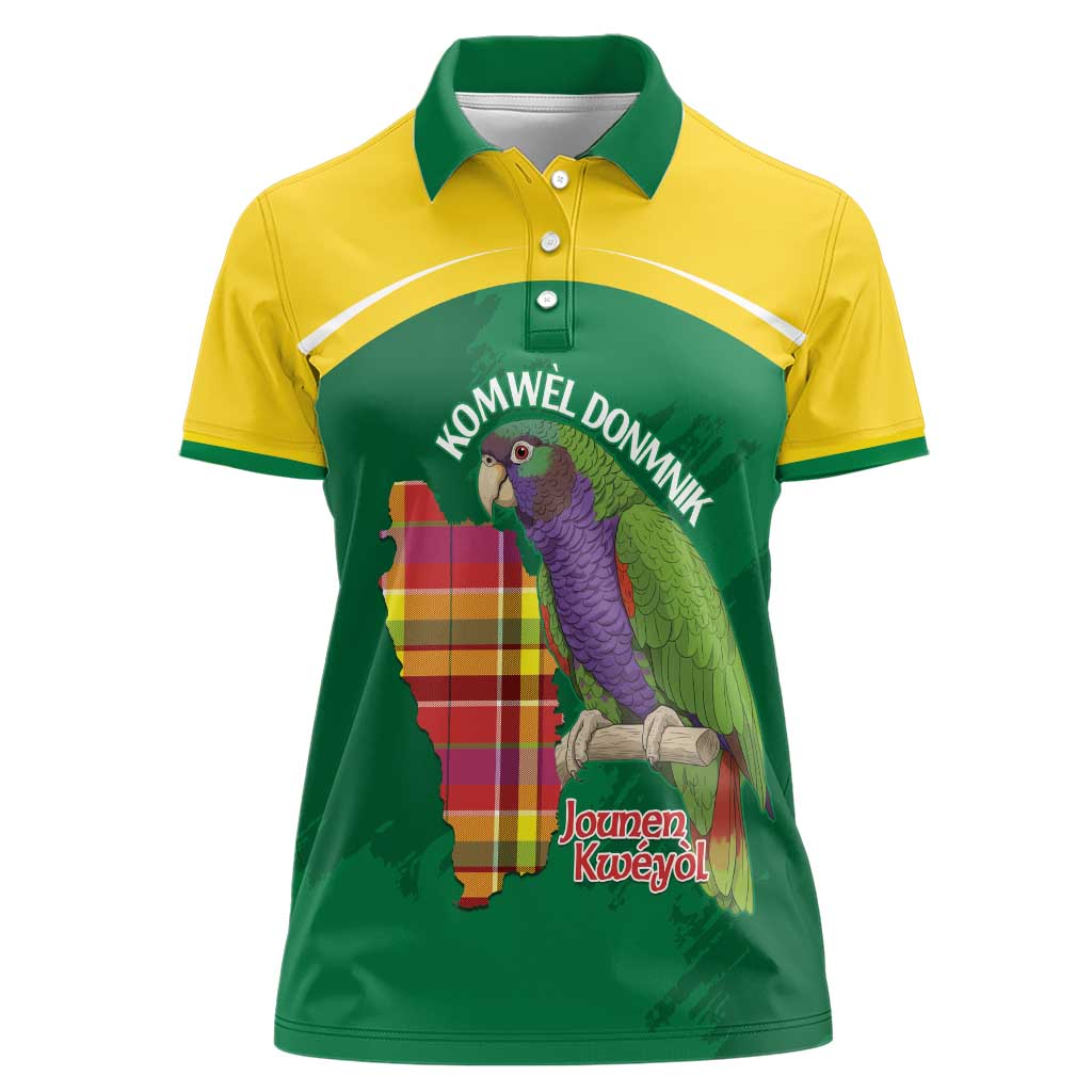 Personalized Komwel Donmnik Jounen Kweyol Women Polo Shirt Dominica Creole Day Imperial Amazon - Wonder Print Shop