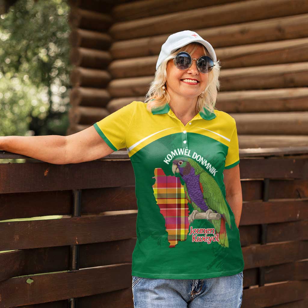 Personalized Komwel Donmnik Jounen Kweyol Women Polo Shirt Dominica Creole Day Imperial Amazon - Wonder Print Shop