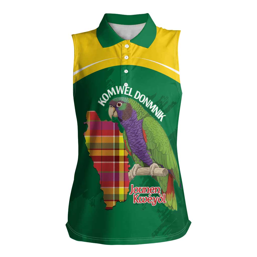 Personalized Komwel Donmnik Jounen Kweyol Women Sleeveless Polo Shirt Dominica Creole Day Imperial Amazon - Wonder Print Shop