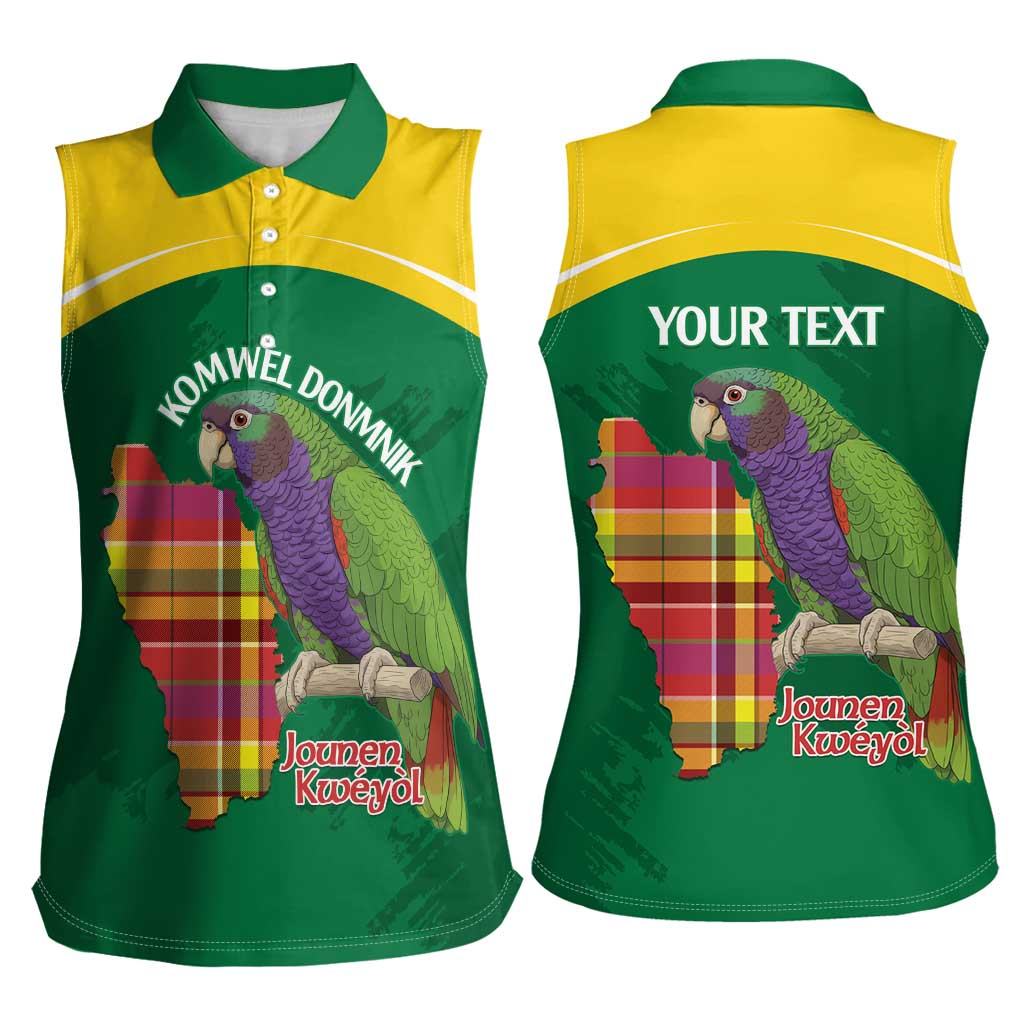 Personalized Komwel Donmnik Jounen Kweyol Women Sleeveless Polo Shirt Dominica Creole Day Imperial Amazon - Wonder Print Shop