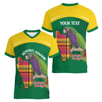 Personalized Komwel Donmnik Jounen Kweyol Women V-Neck T-Shirt Dominica Creole Day Imperial Amazon - Wonder Print Shop