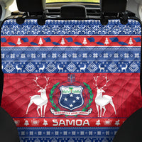 Personalised Samoa Christmas Back Car Seat Cover Samoan Coat Of Arms Manuia Le Kirisimas - Wonder Print Shop