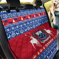 Personalised Samoa Christmas Back Car Seat Cover Samoan Coat Of Arms Manuia Le Kirisimas - Wonder Print Shop