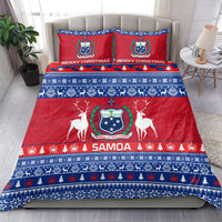 Personalised Samoa Christmas Bedding Set Samoan Coat Of Arms Manuia Le Kirisimas - Wonder Print Shop
