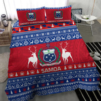 Personalised Samoa Christmas Bedding Set Samoan Coat Of Arms Manuia Le Kirisimas - Wonder Print Shop
