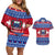 Personalised Samoa Christmas Couples Matching Off Shoulder Short Dress and Hawaiian Shirt Samoan Coat Of Arms Manuia Le Kirisimas - Wonder Print Shop