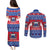 Personalised Samoa Christmas Couples Matching Puletasi Dress and Long Sleeve Button Shirts Samoan Coat Of Arms Manuia Le Kirisimas - Wonder Print Shop