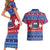 Personalised Samoa Christmas Couples Matching Short Sleeve Bodycon Dress and Hawaiian Shirt Samoan Coat Of Arms Manuia Le Kirisimas - Wonder Print Shop