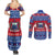 Personalised Samoa Christmas Couples Matching Summer Maxi Dress and Long Sleeve Button Shirts Samoan Coat Of Arms Manuia Le Kirisimas - Wonder Print Shop