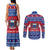 Personalised Samoa Christmas Couples Matching Tank Maxi Dress and Long Sleeve Button Shirts Samoan Coat Of Arms Manuia Le Kirisimas - Wonder Print Shop