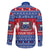 Personalised Samoa Christmas Family Matching Off Shoulder Long Sleeve Dress and Hawaiian Shirt Samoan Coat Of Arms Manuia Le Kirisimas - Wonder Print Shop