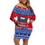 Personalised Samoa Christmas Family Matching Off Shoulder Short Dress and Hawaiian Shirt Samoan Coat Of Arms Manuia Le Kirisimas - Wonder Print Shop