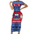 Personalised Samoa Christmas Family Matching Short Sleeve Bodycon Dress and Hawaiian Shirt Samoan Coat Of Arms Manuia Le Kirisimas - Wonder Print Shop