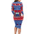 Personalised Samoa Christmas Long Sleeve Bodycon Dress Samoan Coat Of Arms Manuia Le Kirisimas - Wonder Print Shop