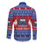 Personalised Samoa Christmas Long Sleeve Button Shirt Samoan Coat Of Arms Manuia Le Kirisimas - Wonder Print Shop