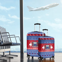 Personalised Samoa Christmas Luggage Cover Samoan Coat Of Arms Manuia Le Kirisimas - Wonder Print Shop
