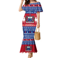 Personalised Samoa Christmas Mermaid Dress Samoan Coat Of Arms Manuia Le Kirisimas - Wonder Print Shop