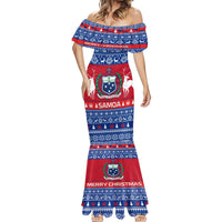 Personalised Samoa Christmas Mermaid Dress Samoan Coat Of Arms Manuia Le Kirisimas - Wonder Print Shop