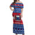 Personalised Samoa Christmas Off Shoulder Maxi Dress Samoan Coat Of Arms Manuia Le Kirisimas - Wonder Print Shop